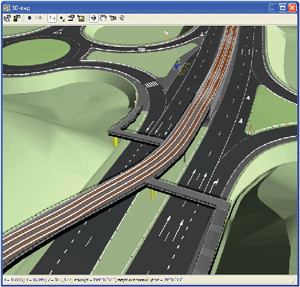 Трёхмерная визуализация проекта транспортной развязки в системе IndorCAD/Road